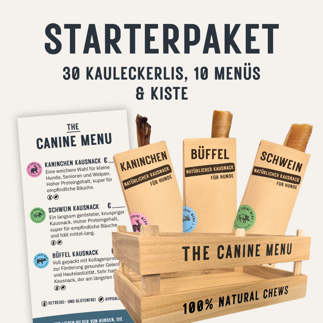 Starterpaket (30 Hundekausnacks & Kiste)